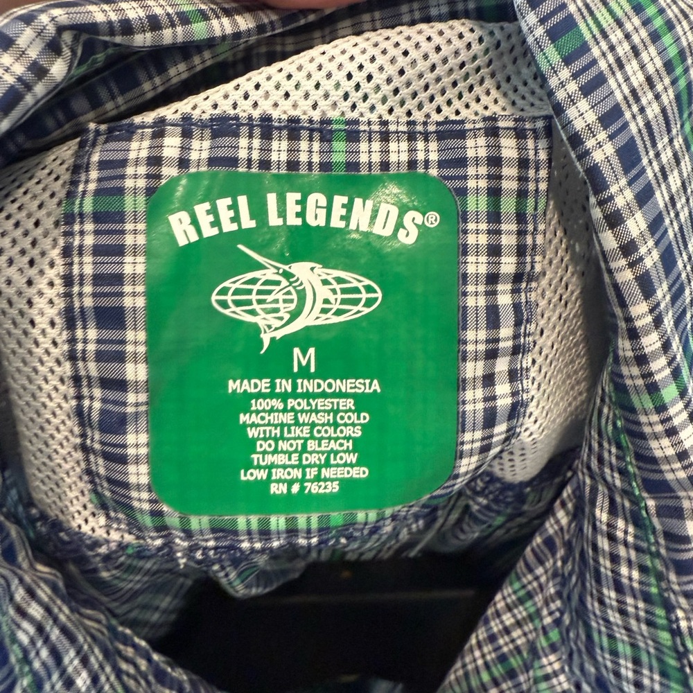 Reel Legends Blue and Green Checkered Shirt - Picture 2 of 3